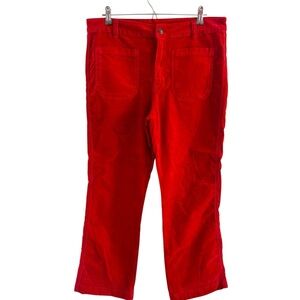 Free People Vibrant Red Corduroy Pants